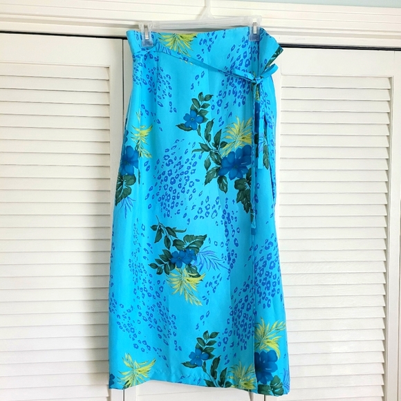 Worthington tropical print wrap skirt size 16 - Picture 1 of 4